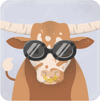 Another smaller cow in borderless frame.